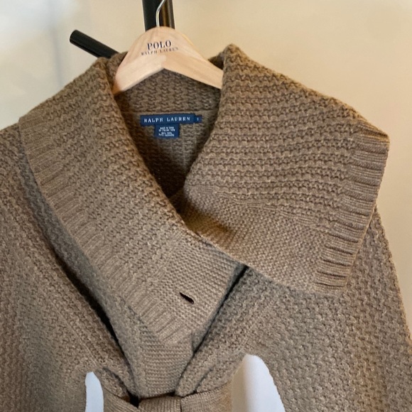 Ralph Lauren Blue Label, Chunky, Light Brown Tie Sweater, Size S - Picture 6 of 12